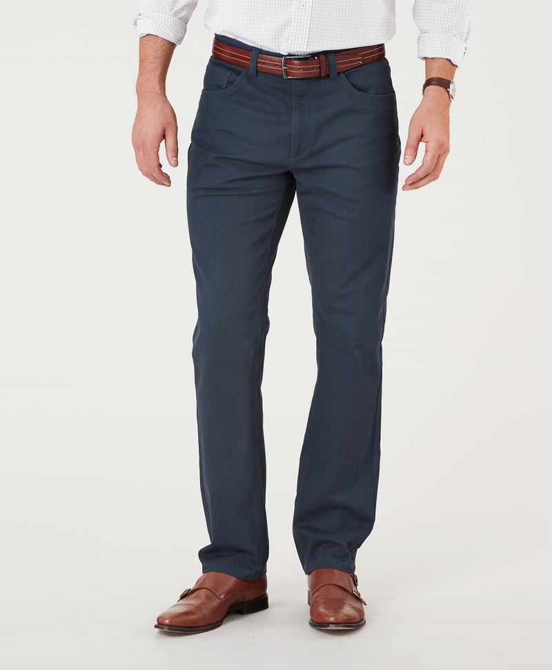 Stretch Bedford Cord Pants - Indigo-GAZMAN-1