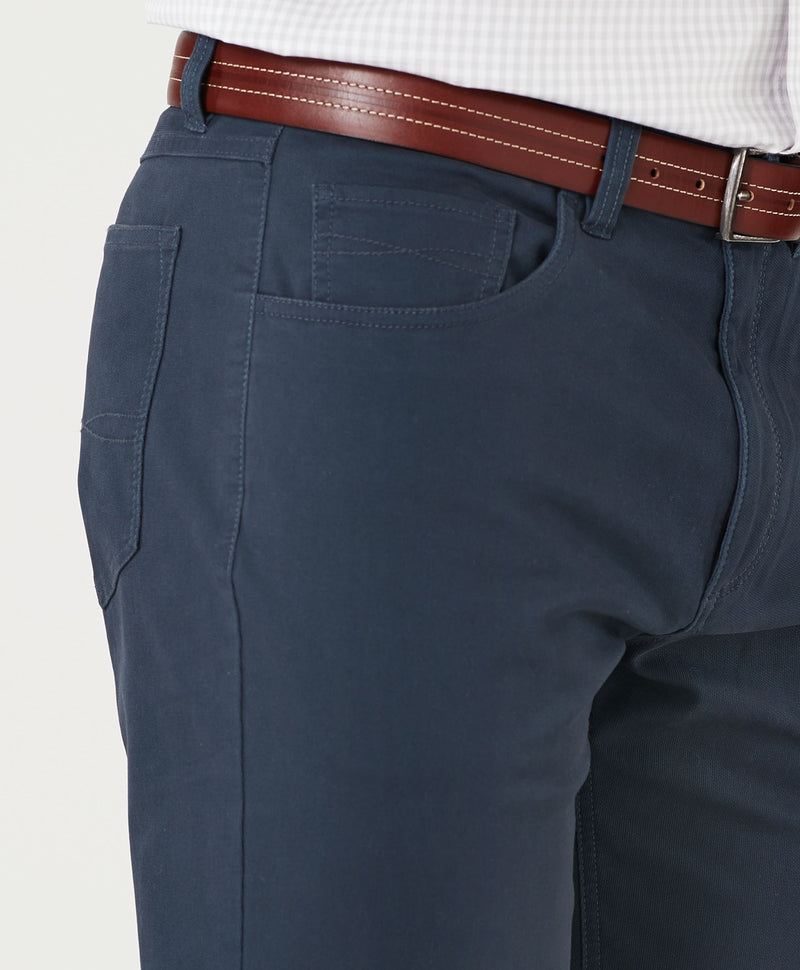 Stretch Bedford Cord Pants - Indigo-GAZMAN-3