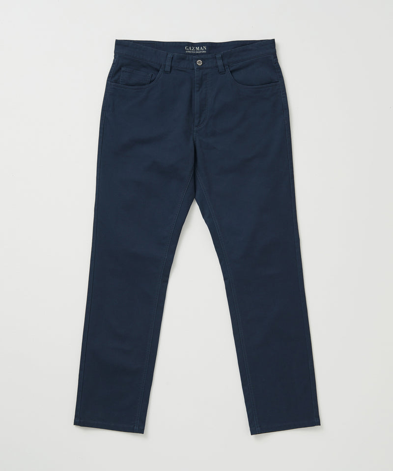 Stretch Bedford Cord Pants - Indigo-GAZMAN-2