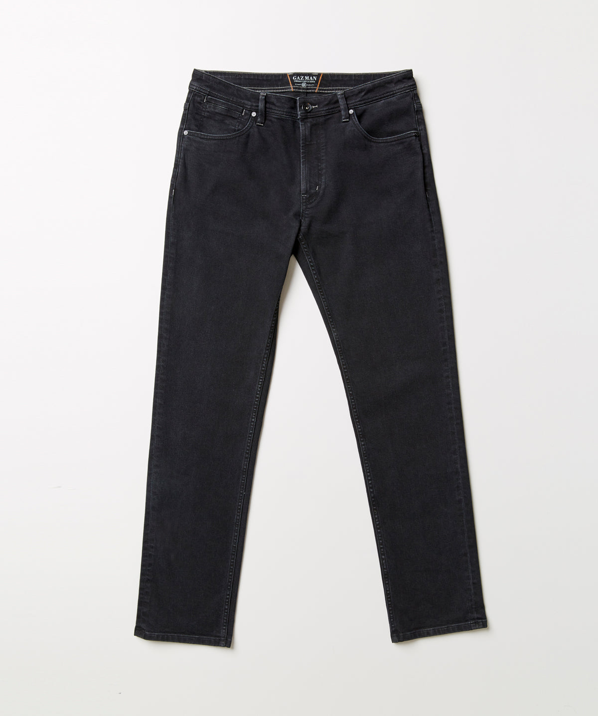 Straight Stretch Jeans - Washed Black-GAZMAN-2