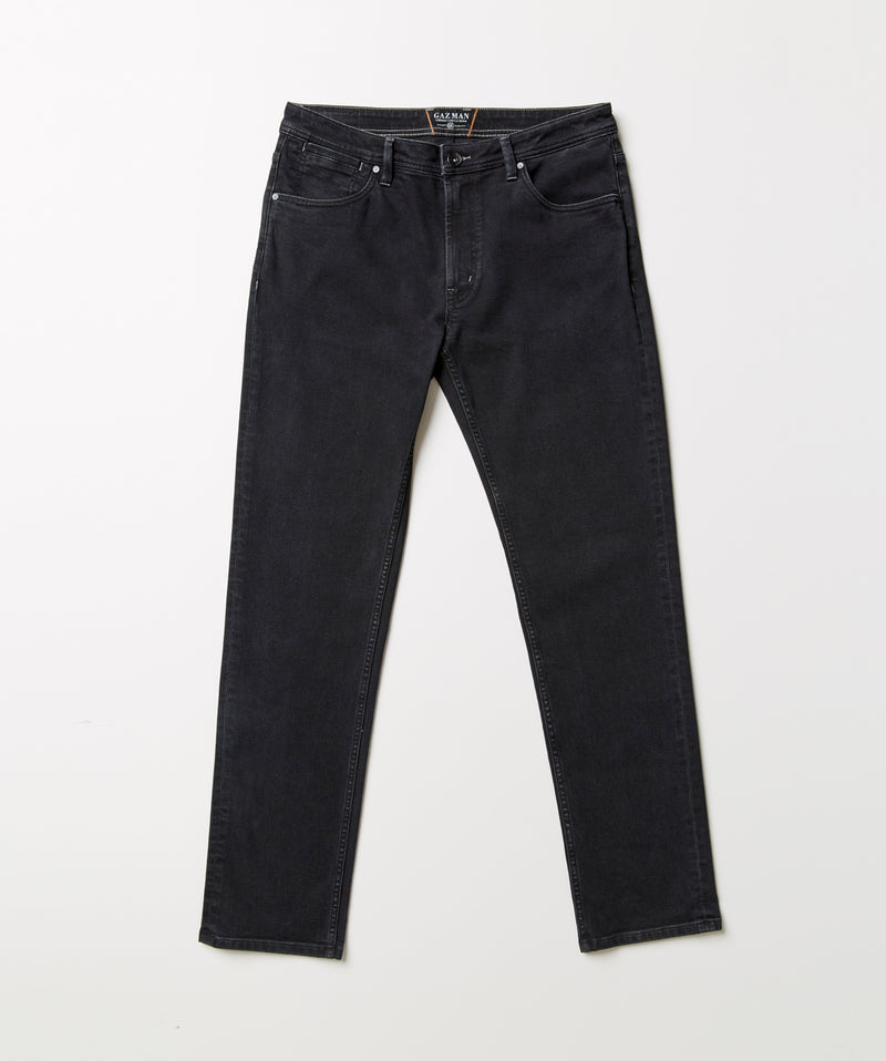 Straight Stretch Jeans - Washed Black-GAZMAN-2