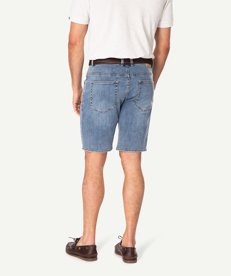 Authentic Wash Denim Shorts - Authentic Mid Wash-GAZMAN-3