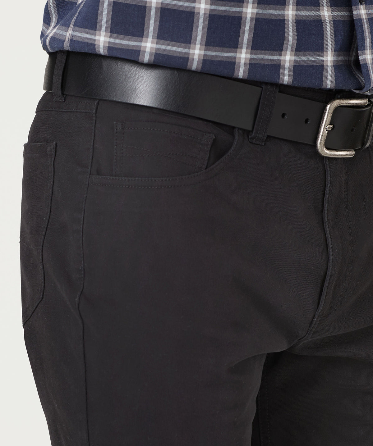 Stretch Bedford Cord Pants - Black-GAZMAN-3