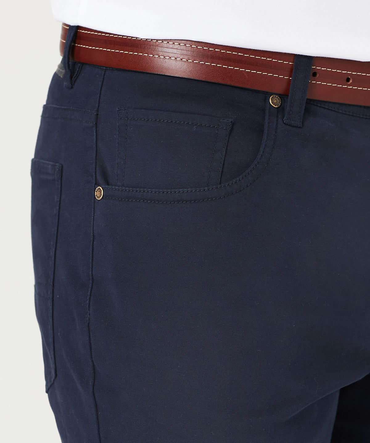 Modern Soft Touch 5 Pocket Pants - Navy-GAZMAN-4