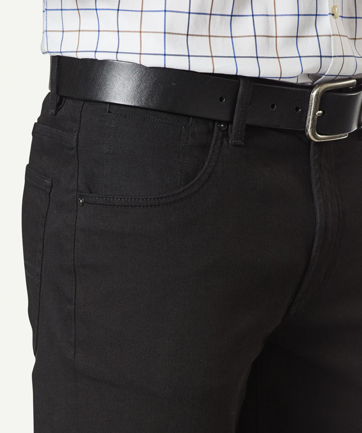 Straight Stretch Jeans - Washed Black-GAZMAN-4