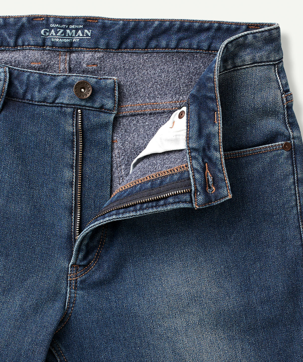 Brushed Straight Jeans - Washed Indigo-GAZMAN-5