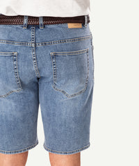 Authentic Wash Denim Shorts - Authentic Mid Wash-GAZMAN-4