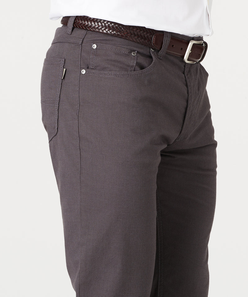 Stretch Dobby 5 Pocket Pants - Grey Mix-GAZMAN-4