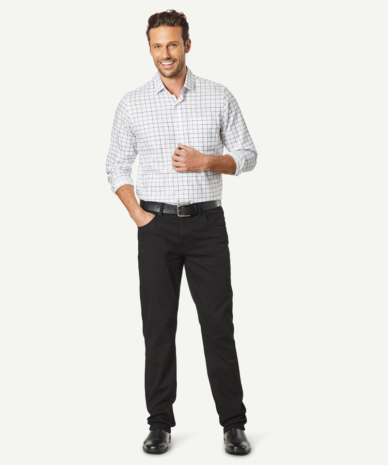 Straight Stretch Jeans - Washed Black-GAZMAN-5
