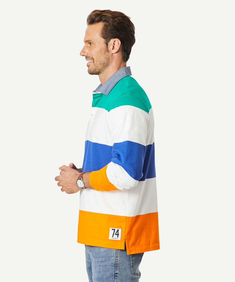 Statement Rugby Jumper - Multi Stripe-GAZMAN-5