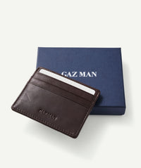 Leather Credit Card Holder - Dark Chocolate-GAZMAN