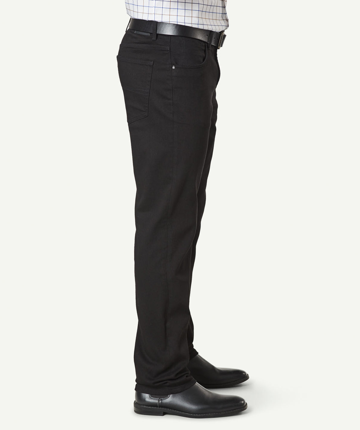 Straight Stretch Jeans - Washed Black-GAZMAN-6