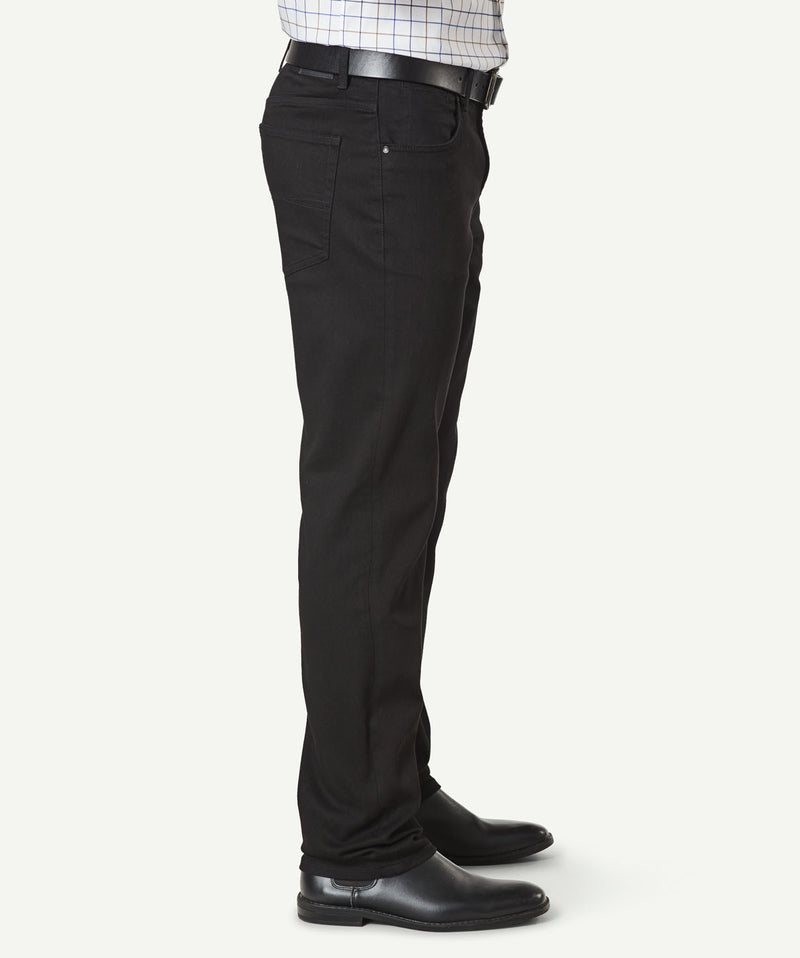 Straight Stretch Jeans - Washed Black-GAZMAN-7