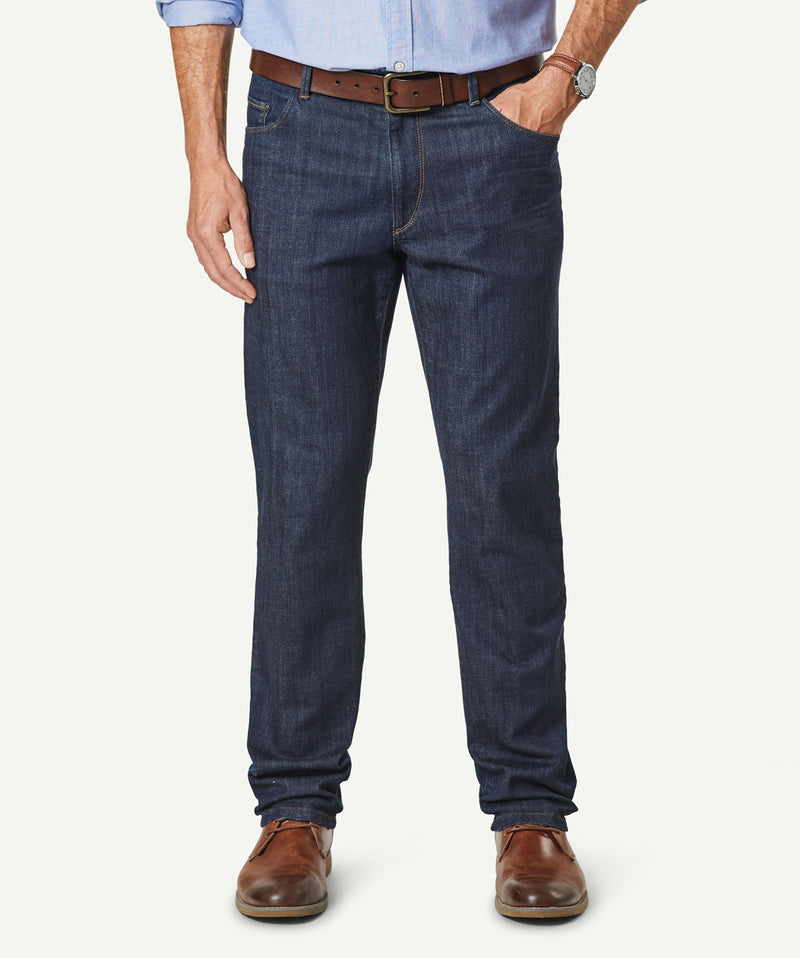 Straight Stretch Jeans - Dark Indigo-GAZMAN-1