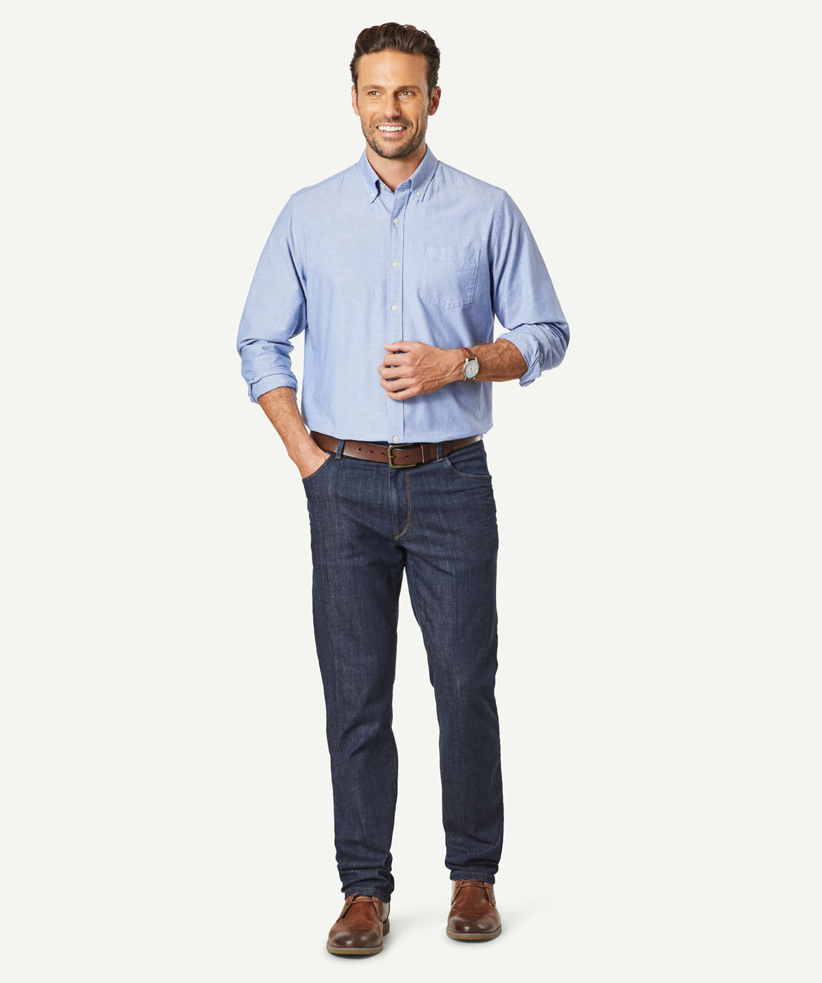 Straight Stretch Jeans - Dark Indigo-GAZMAN-5