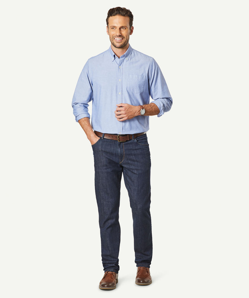 Straight Stretch Jeans - Dark Indigo-GAZMAN-5
