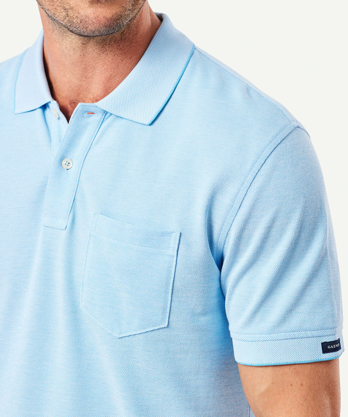 Oxford Pocket Polo Shirt - Sky Blue-GAZMAN
