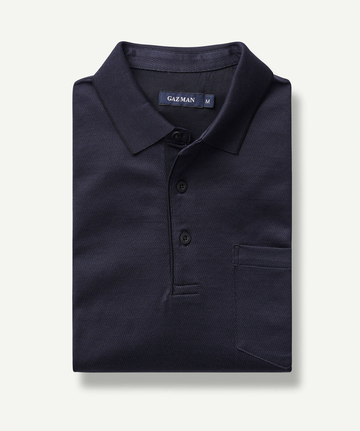 Mercerised Zigzag Polo - Midnight-GAZMAN