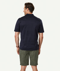 Mercerised Zigzag Polo - Midnight-GAZMAN