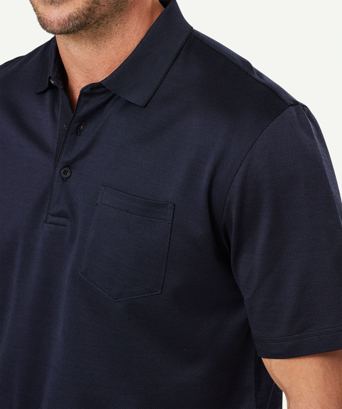 Mercerised Zigzag Polo - Midnight-GAZMAN