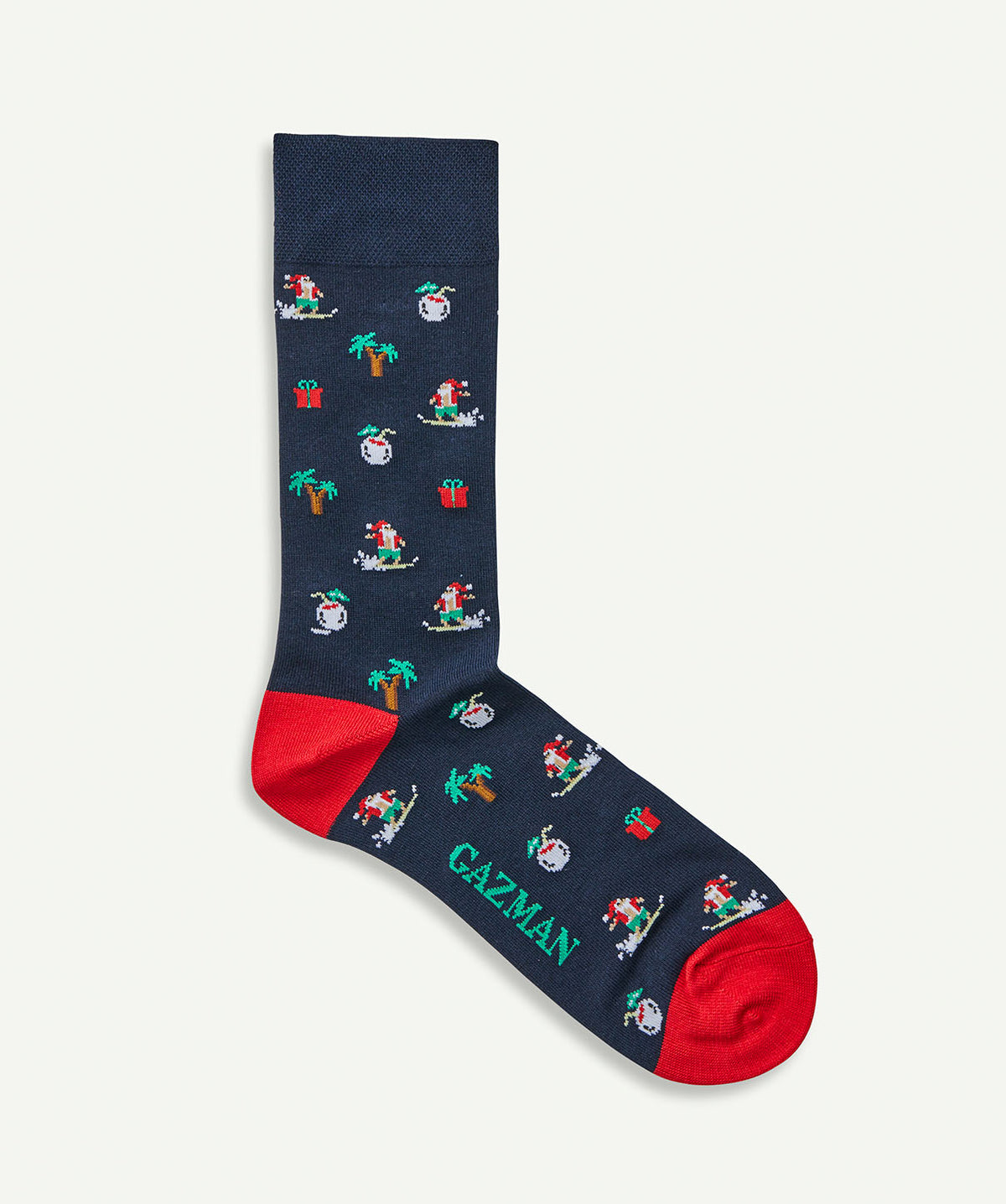 Non Tight Surfing Santa Sock - Navy-GAZMAN
