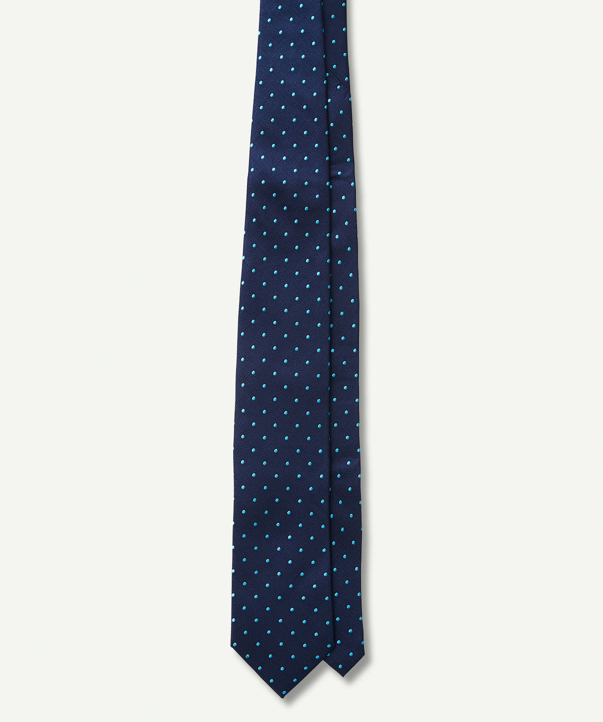Silk Polkadot Tie - Navy/SeaGreen-GAZMAN-3