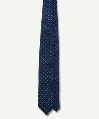 Silk Polkadot Tie - Navy/SeaGreen-GAZMAN-3