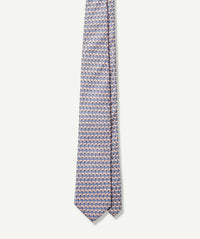 Silk Flamingo Print Tie - Pale Pink-GAZMAN-2