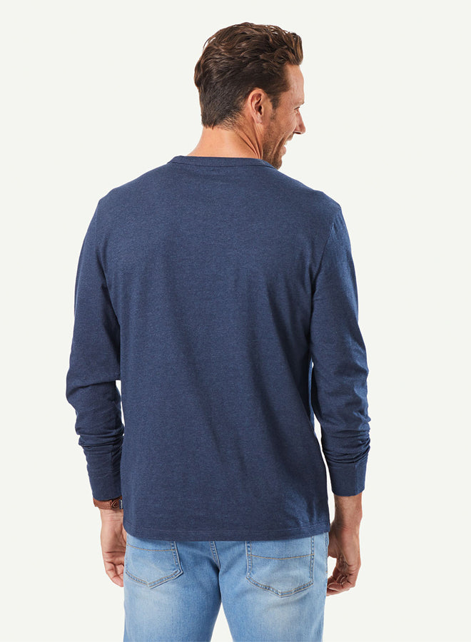 Long Sleeve Pocket T-Shirt - Dark Indigo-GAZMAN-3