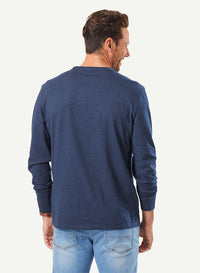 Long Sleeve Pocket T-Shirt - Dark Indigo-GAZMAN-3