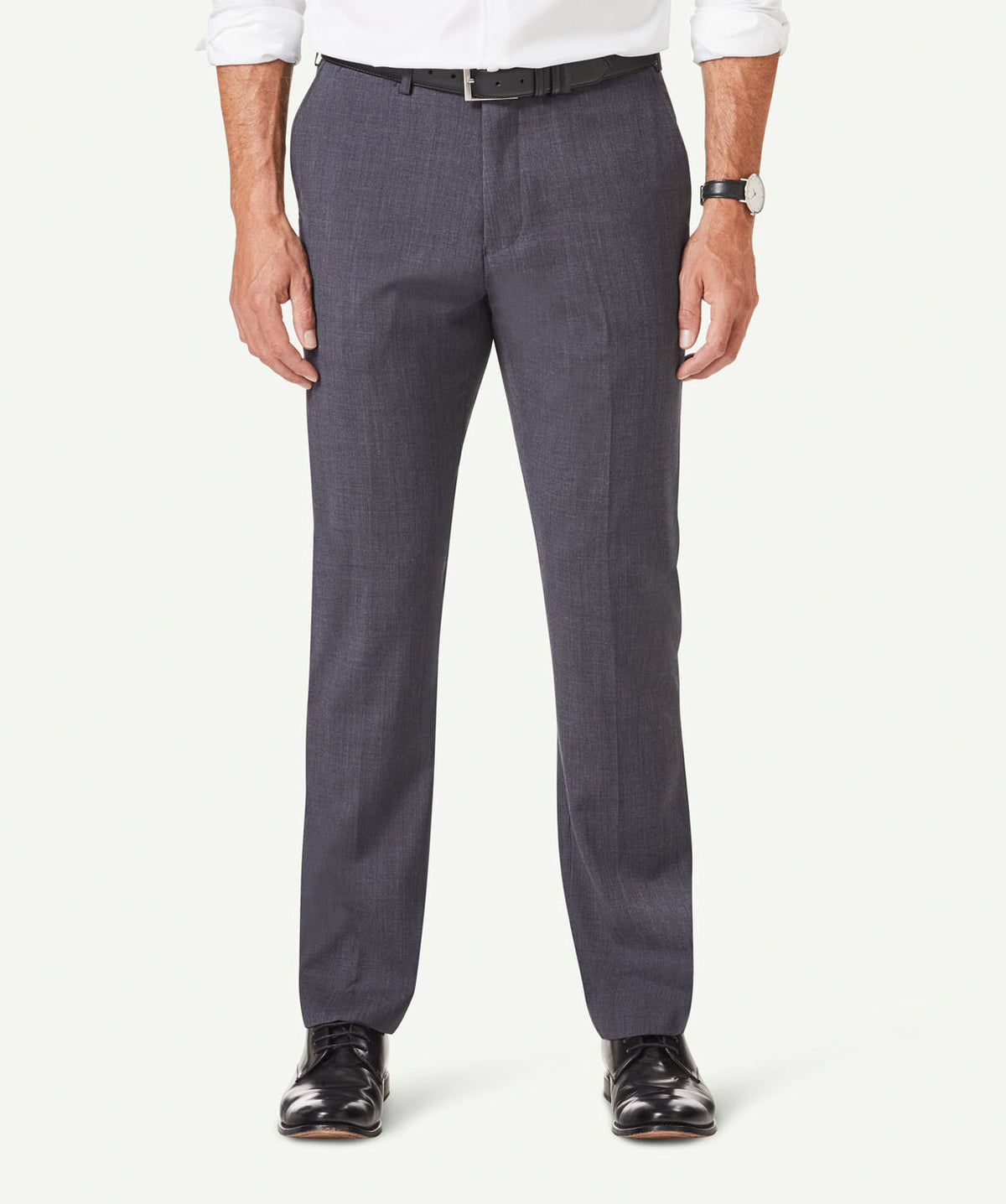 Wool Blend Trousers - Charcal-GAZMAN-1