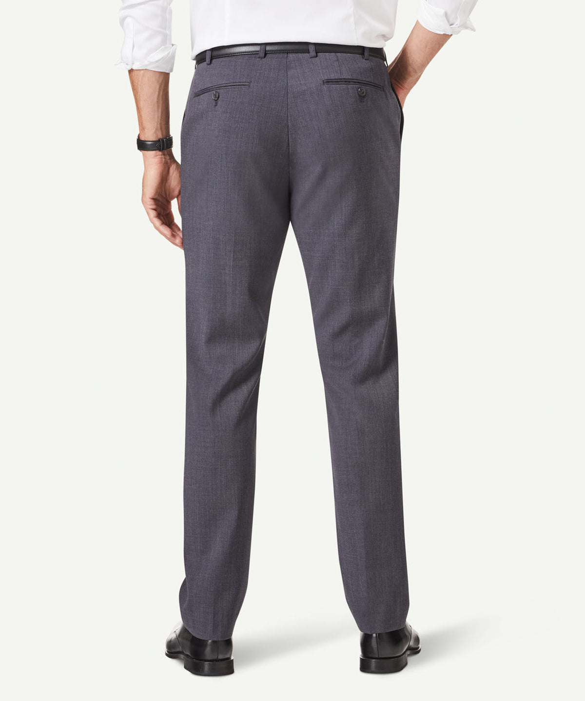 Wool Blend Trousers - Charcal-GAZMAN-3