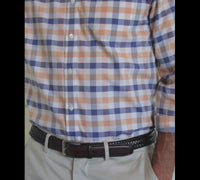 Easy Care Dobby Check Long Sleeve Shirt - Mandarin